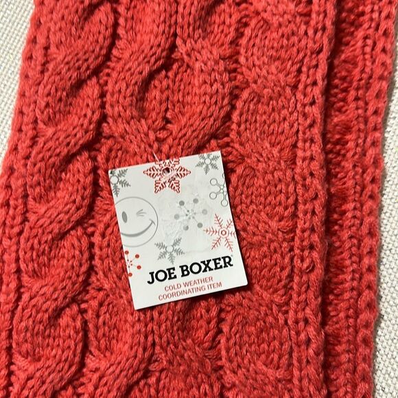 JOE BOXER Coral Pink Chunky Cable Knit Cold Weather Scarf - Picture 5 of 10